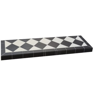 Gallery Diamond Quarry Black/White Hearth 48"