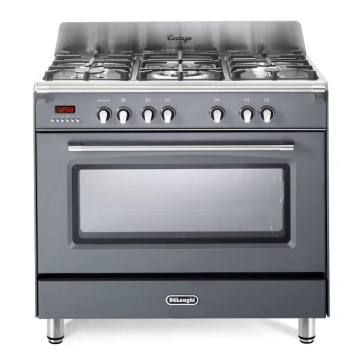 DeLonghi 90cm Vintage Single Cavity Dual Fuel Range Cooker, Slate