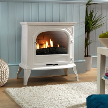 Ekofires 6010 Flueless Gas Stove In White With Plain Door Ekofires 6010 Flueless Gas Stove In White With Plain Door