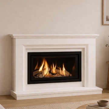Elgin & Hall Adele 54" Marble Fireplace Suite, Wide Trim