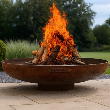 Moodz Classic 120cm Fire Bowl, Corten Steel