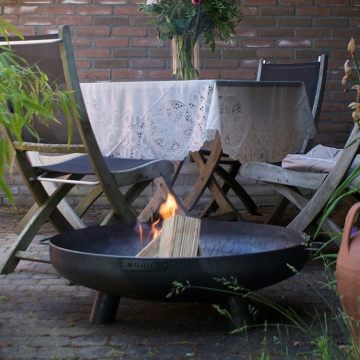 Moodz Classic 60cm Fire Bowl with Feet and Handle, Corten Steel