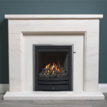 Adore Full Depth Open Fronted Gas Fire, Nickle and Black