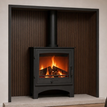 Gallery Karne Nut/Black Fireplace Chamber