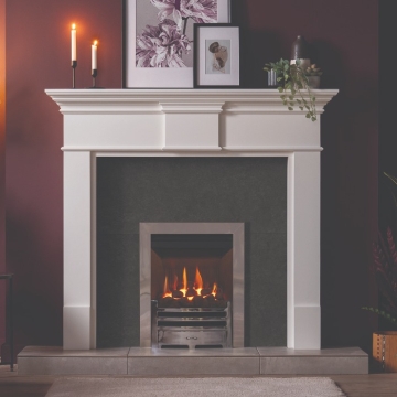 Gazco Logic Arts Inset Balanced Flue Gas Fire, Polished Chrome Gazco Logic Arts Inset Balanced Flue Gas Fire, Polished Chrome