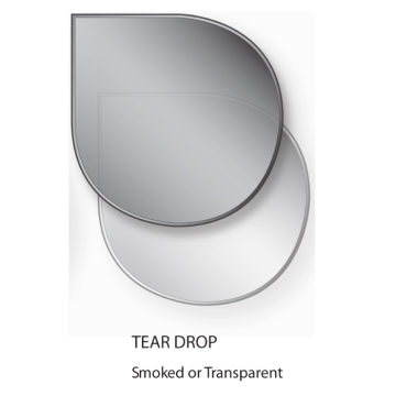 Gallery 1100mm x 1100mm Teardrop Transparent Glass Hearth