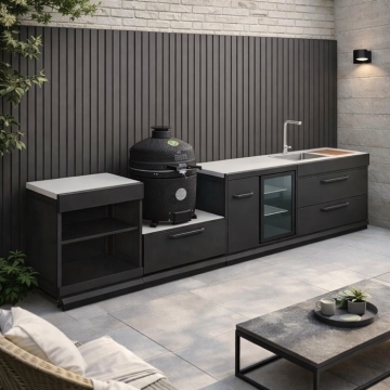 Grllr Outdoor Kitchen with Kamado, Fridge & Sink