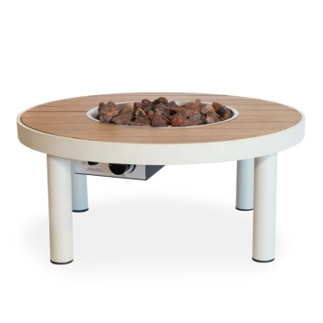 Happy Cocooning Riviera 80 Fire Pit Table, Oyster Beige