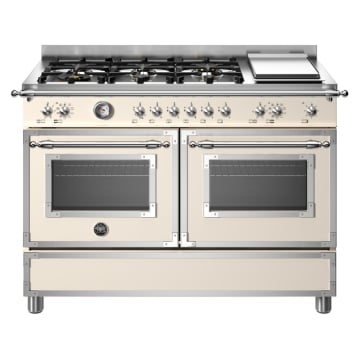 Bertazzoni 120cm Heritage Series 6 Burner Electric Double Oven, Avorio Ivory