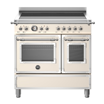 Bertazzoni 90cm Heritage Series Induction Top Electric Double Oven, Avorio Ivory Bertazzoni 90cm Heritage Series Induction Top Electric Double Oven, Avorio Ivory