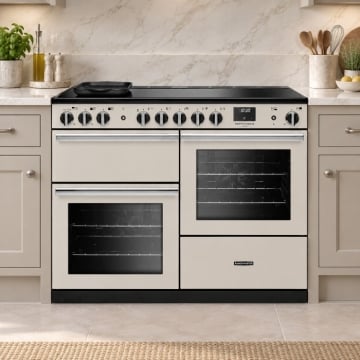 Rangemaster Professional Deluxe OC 110cm Induction Range Cooker, Ivory, Roomset
