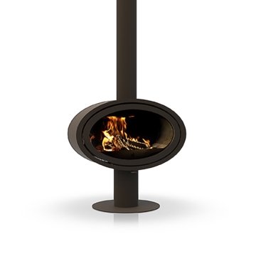 Dik Geurts Oval Front Wood Burning Stove With Base Dik Geurts Oval Front Wood Burning Stove With Base