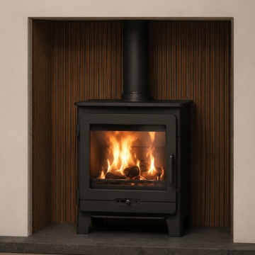 Gallery Karne Honey Black Ceramic Fireplace Chamber