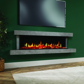 Katell Cento 1750 Deep LCD Luminosa Wall Mounted Electric Fireplace