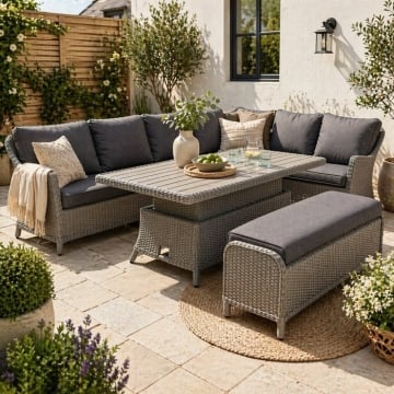 Kettler Foxley Corner Sofa Set with Adjustable Table