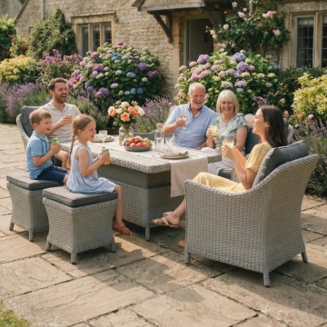 Kettler Foxley Lounge Set With Adjustable Table, Lifestyle