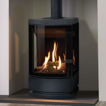 Gazco Loft Balanced Flue Steel Graphite Plinth Gazco Loft Balanced Flue Steel Graphite Plinth