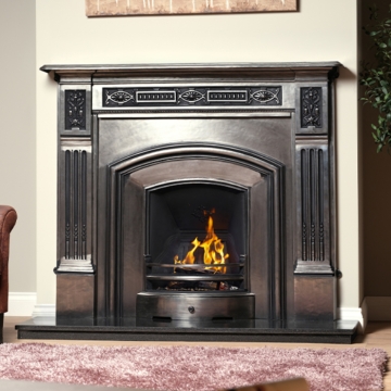Carron London Plate Cast Iron Arched Insert, Black