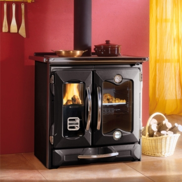 La Nordica Mamy Wood Burning Cooker, Glazed Black
