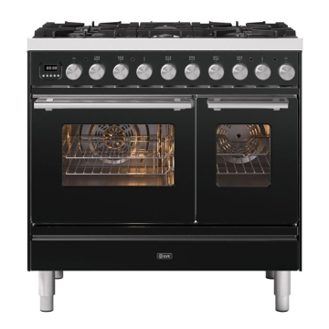 ILVE Roma 90cm 6 Burner Dual Fuel Range Cooker, Matt Graphite ILVE Roma 90cm 6 Burner Dual Fuel Range Cooker, Matt Graphite