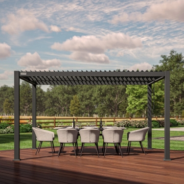 Maze Como 3x4m Rectangular Aluminium Pergola, Grey