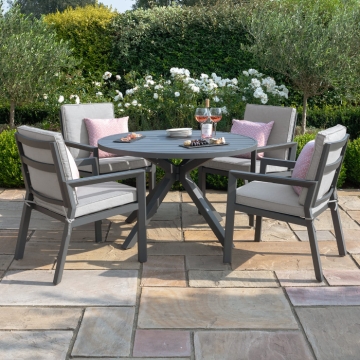 Maze New York 4 Seat Round Dining Set