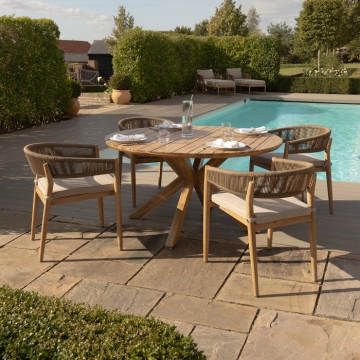 Maze Porto 4 Seat Round Dining Set