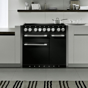 AGA Mercury 1000 Ash Black Induction Electric Range Cooker Room Close