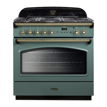Rangemaster Classic FX 90cm Dual Fuel Range Cooker, Mineral Green/Brass Rangemaster Classic FX 90cm Dual Fuel Range Cooker, Mineral Green/Brass