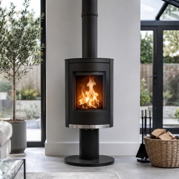 Mi-Fires Ovale Log Burner with Pedestal
