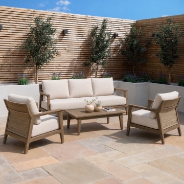 Nestune Manor Lounge Set | Walnut Finish