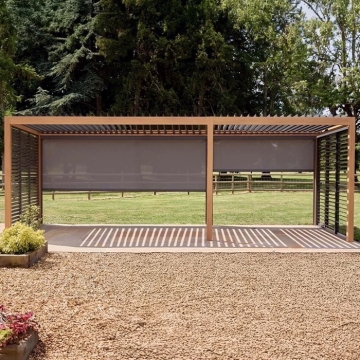 LG Outdoor Sanctuary Oak 7 x 3m Pergola with Lights