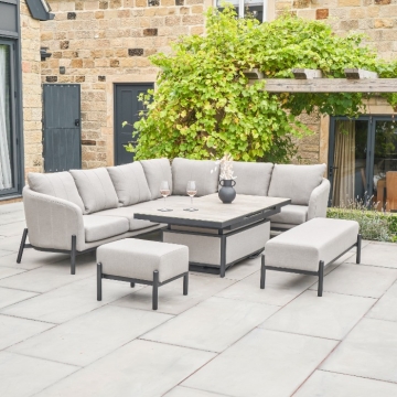 Pacific Lifestyle Nevada Putty Large Outdoor Corner Set with Adjustable Table Pacific Lifestyle Nevada Putty Large Outdoor Corner Set with Adjustable Table