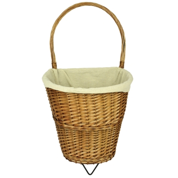 Pair Small Wicker Baskets With Jute Liner