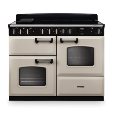 Rangemaster Classic Deluxe 110cm Induction Range Cooker, Pale Cream/Chrome