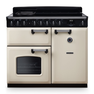 Rangemaster Classic Deluxe 100cm Induction Range Cooker, Pale Cream/Chrome