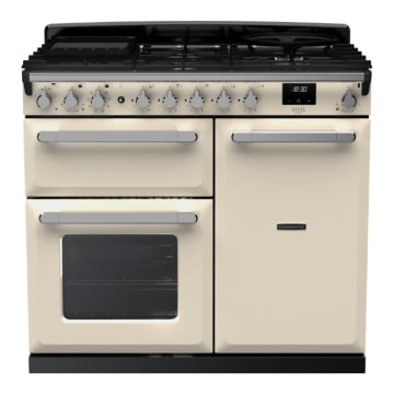 Rangemaster Estel Deluxe 100cm Dual Fuel Range Cooker, Chrome Trim