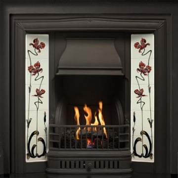 Gallery Sovereign Cast Iron Tiled Insert, Black