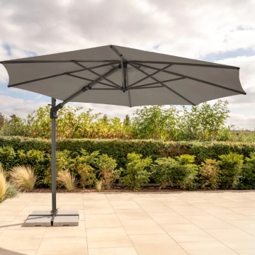 Kettler Luna 3m Round Cantilever Parasol with Granite Base & Night Cover