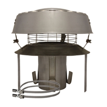 MI-FLEX 125mm Pot Hanger With Anti Downdraft Cowl, Stainless Steel