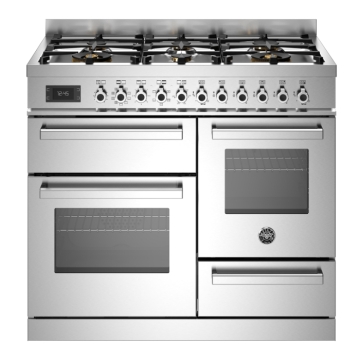 Bertazzoni Professional Series 100cm Dual Fuel Range Cooker, Stainless Steel