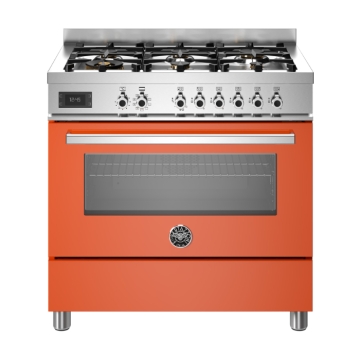 Bertazzoni 90cm Professional Series 6-Burner Electric Oven, Arancio Orange Bertazzoni 90cm Professional Series 6-Burner Electric Oven, Arancio Orange