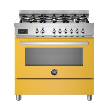 Bertazzoni 90cm Professional Series 6-Burner Electric Oven, Giallo Yellow Bertazzoni 90cm Professional Series 6-Burner Electric Oven, Giallo Yellow