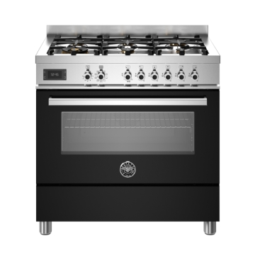 Bertazzoni 90cm Professional Series 6-Burner Electric Oven, Nero Black Bertazzoni 90cm Professional Series 6-Burner Electric Oven, Nero Black