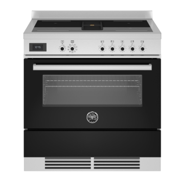 Bertazzoni 90cm Professional Series Air-Tec Induction Top And Integrated Hood, Nero Black Bertazzoni 90cm Professional Series Air-Tec Induction Top And Integrated Hood, Nero Black