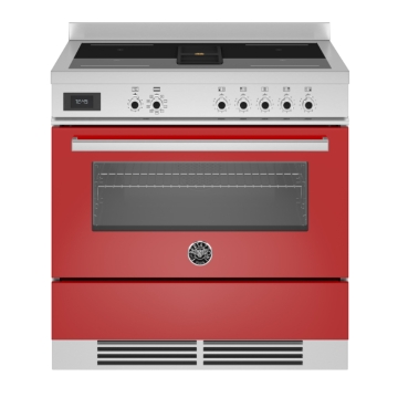 Bertazzoni 90cm Professional Series Air-Tec Induction Top And Integrated Hood, Rosso Red Bertazzoni 90cm Professional Series Air-Tec Induction Top And Integrated Hood, Rosso Red