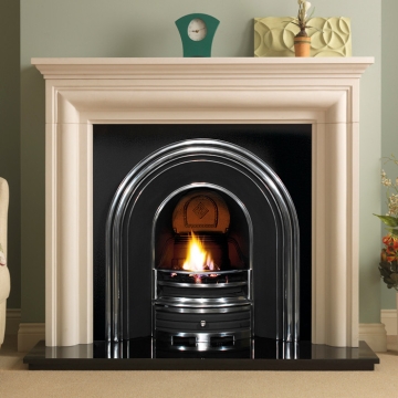 PureGlow Wenlock Agean Limestone Surround with Jubilee Cast Iron Arch PureGlow Wenlock Agean Limestone Surround with Jubilee Cast Iron Arch