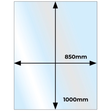 Rectangular Clear Glass Hearth, Dimensions
