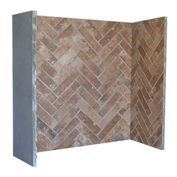 Gallery Red Herringbone Fireplace Chamber