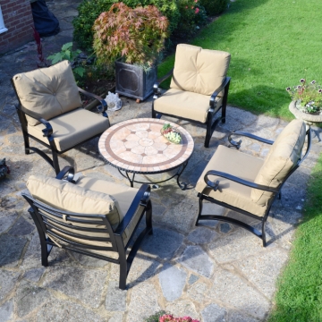 Europa Leisure Windsor Deluxe Lounge Set with Richmond 91cm Coffee Table Europa Leisure Windsor Deluxe Lounge Set with Richmond 91cm Coffee Table